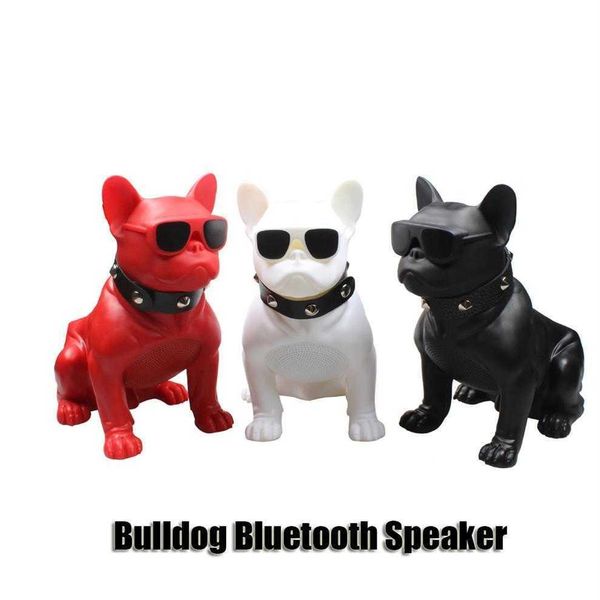 Bulldog Altoparlante Bluetooth Testa di cane Subwoofer portatili wireless Vivavoce Stereo Supporto per bassi TF Card USB Radio FM Forte 3 Colora55