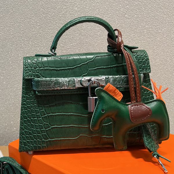

mini alligator leather handbags bag plain diagonal crossbody bags lady bag pony fashion classic letters multiple colors