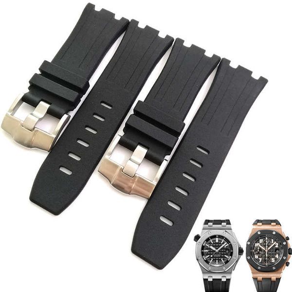 

28mm rubber silicone men's bracelet watchband for audemars and piguet strap wear-resistant watch band for ap watch accessories, Black;brown