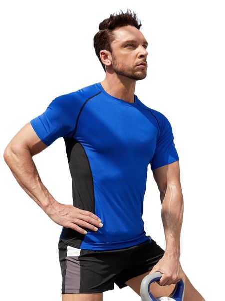 

men colorblock raglan sleeve sports tee s9xy#, White;black