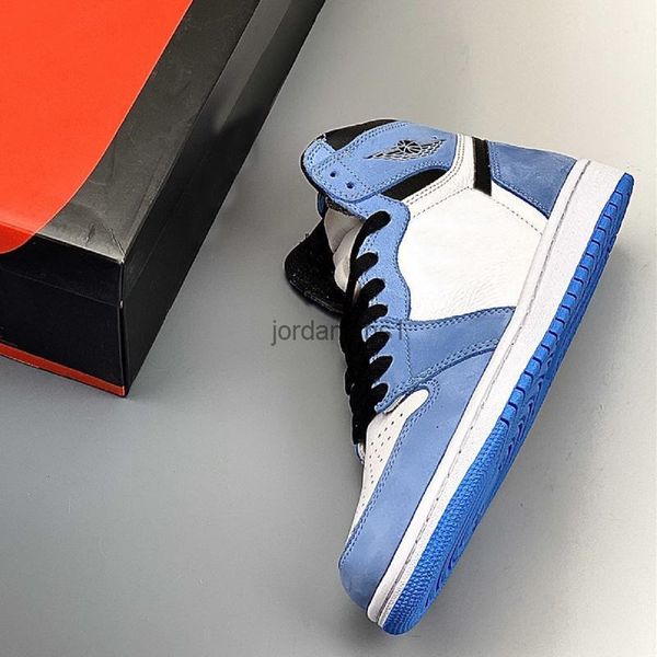 

brand shoes high og 1 unc black white university blue jumpman men/womens basketball sports sneakers