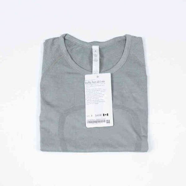 

lulu brand classic high elastics t shirts yoga shirt long sleeve quick dry breathable workout push-up gym t-shirt fitness tees lu tshirts e, White