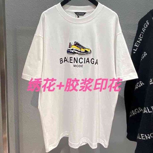 

2022 designer bal t shirt [produced by porter]vanishing version directly takes 22s summer classic front embroidered star couple's men&#, White;black