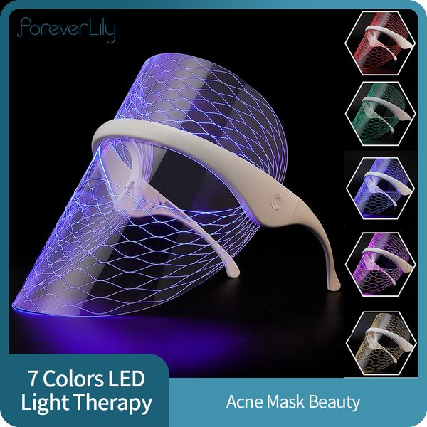 

7 colors pn led light pn anti acne wrinkle rejuvenation beauty mask facial spectrometer lighten skin carenew
