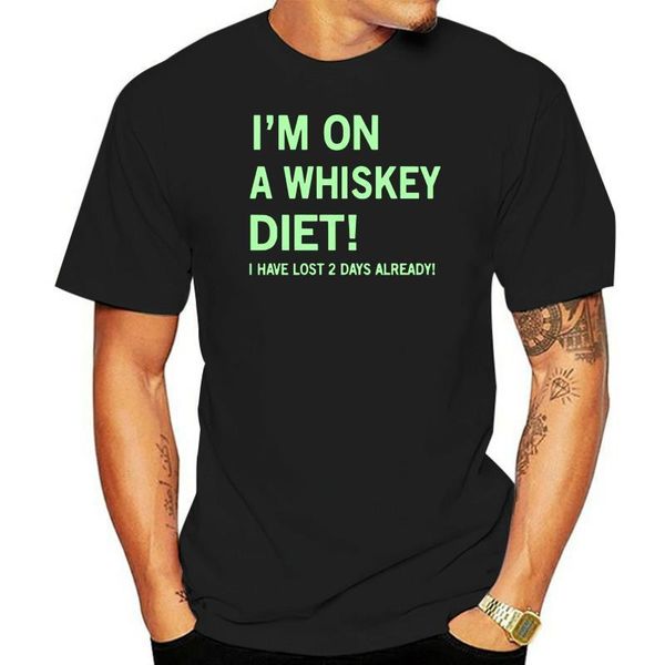 

whiskey diet glow in the dark mens adults t shirt 220608, White;black