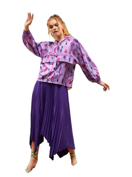 

x diana brettas flap detail graphic pattern hooded jacket h1eo#, Black;brown