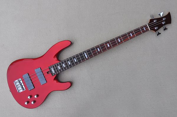 

factory custom 4 strings metal red electric bass guitar with rosewood fingerboard chrome hardwares active circuit offer customized