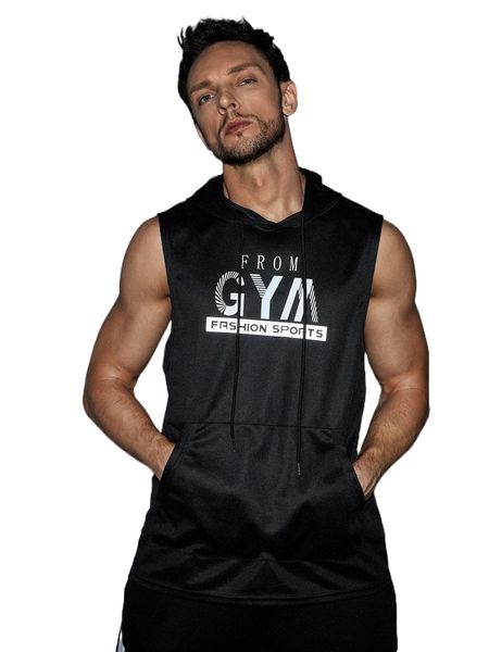 

men letter graphic sports tank o21r#, White;black