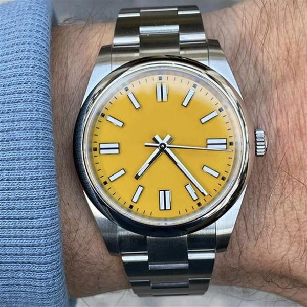 

12colors lovers couples mens womens sapphire watch 41mm automatic mechanical stainless steel oyster perpetual motion w2875, Slivery;brown