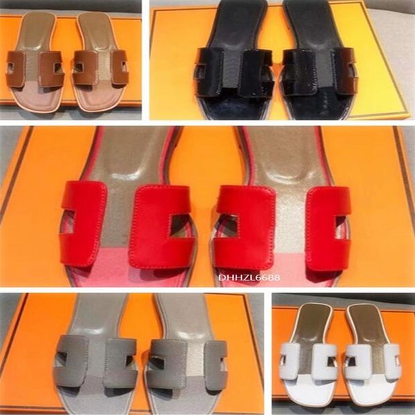 

2021 designer women sandals ladies luxury genuine leather slippers flat shoe sandal party wedding shoes with box size 34-42336v, Black