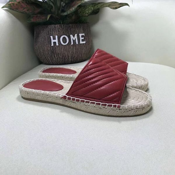 

women leather espadrille stripes flat sandal fashion non-slip slipper two tone canvas sandals summer outdoor beach causal flip flops, Black
