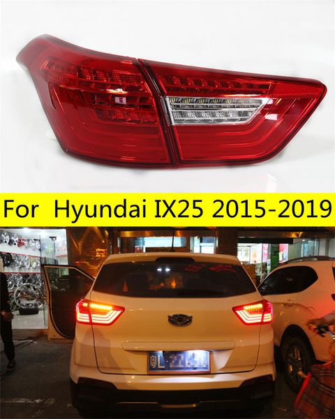 Auto Luci A LED Per Hyundai IX25 Fanale Posteriore A LED 15-19 Fanali Posteriori di Montaggio Posteriore Nebbia Freno Segnale di Girata Accessori Per L'illuminazione