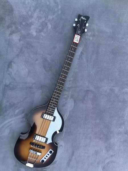 

genuine hofner hi-s eries b-bass 4 strings bass guitar flame/tiger maple back hardwares in stock f378