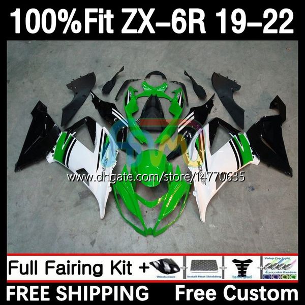 OEM-Verkleidungsset für KAWASAKI NINJA ZX-6R ZX 636 ZX636 ZX6R 19 20 21 22 Karosserie 6DH.79 ZX 6R ZX-636 2019 2020 2021 2022 Rahmen 600CC 19-22 Spritzgusskörper grün weiß