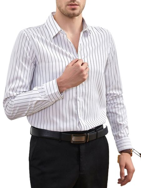

men pinstriped print shirt w0wd#, White;black