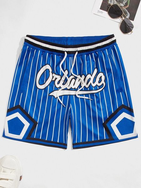 

men letter graphic striped shorts p0ea#, White;black