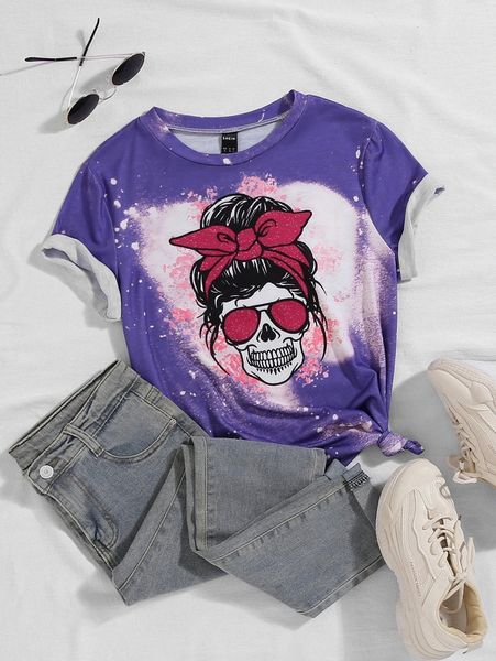 

plus skeleton print tee i9vl#, Black