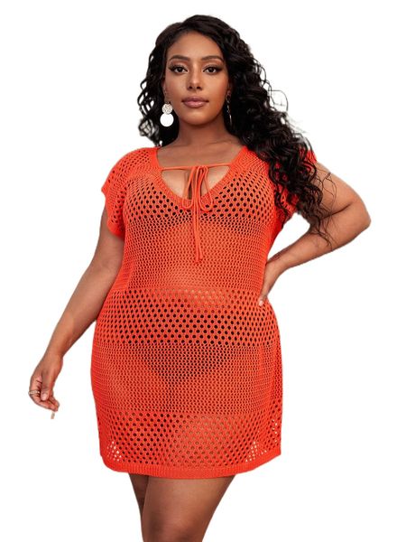 

plus tie front split thigh cover up without bikini set t7fy#, Black