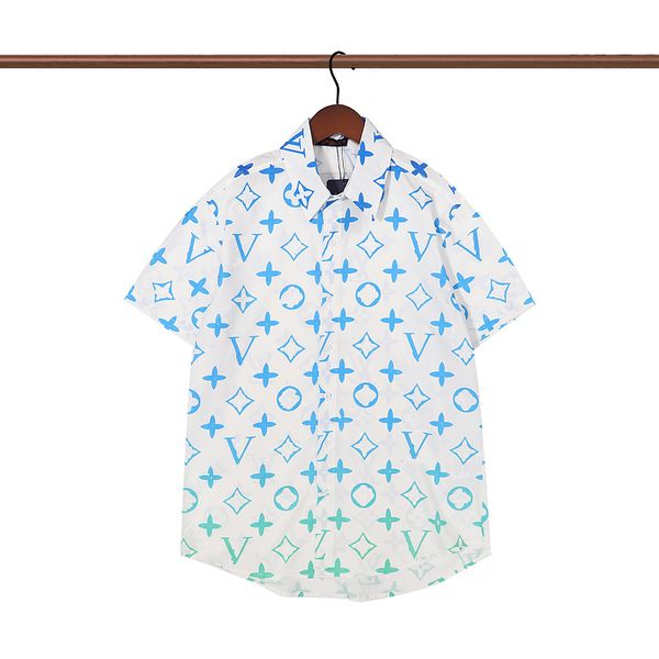 

2022 men designer blouses banquet casual fashion letter print slik bowling shirt mens plus size dress shirts summer short sleeve i0gt, White;black