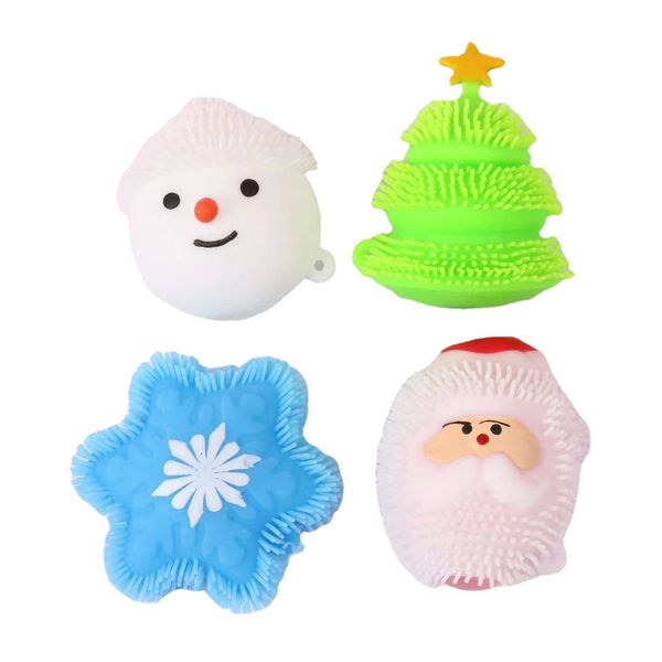 Weihnachten Squishies Mochi Squishy Spielzeug mit LED Vent TPR Weihnachtsbaum Santa Schneemann Squeeze Stress Relief Spielzeug D017