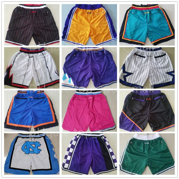 

team basketball just don shorts sport short hip pop pant with pocket zipper sweatpants blue white black red purple running wear mens stitche