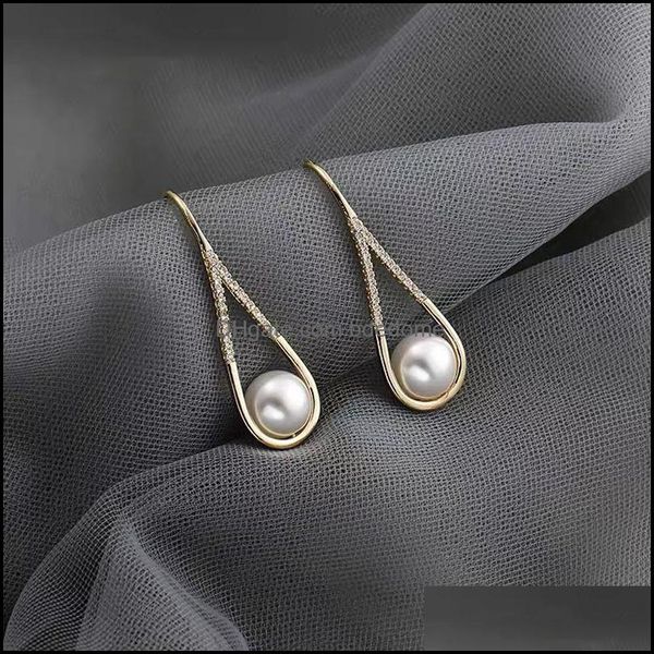 

dangle chandelier earrings jewelry classic geometry metal pearl pendant drop wedding girls elegant acc dhzjh, Silver