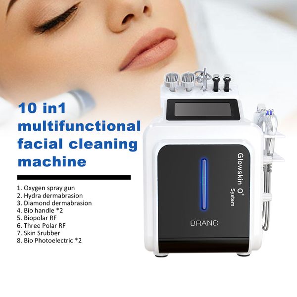 10 in 1 microdermoabrasione ringiovanimento della pelle ossigeno iperbarico Hydro Aqua Spray Jet Water Peeling Therapy macchina per dermoabrasione lifting facciale con radiofrequenza