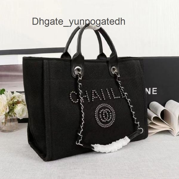 

women fashion label pearl evening bags brand ch canvas beach bag designers classic female portable large capacity handbag luxury big handbag