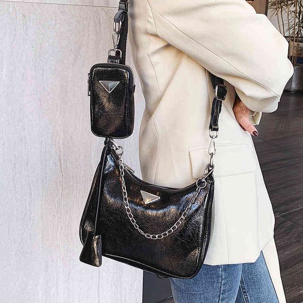 

net red same women's bag 2022 new three in one hobo armpit bag chain messenger handbag