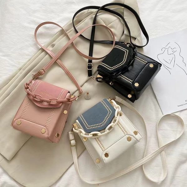 

fashion chain shoulder or across the body shoulder bag contrast color women handbag