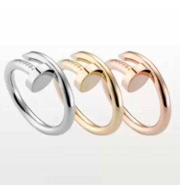 

2022 nail ring love rings designer rings for women jewelry titanium steel single fashion street hip hop casual couple classic gold silver ro