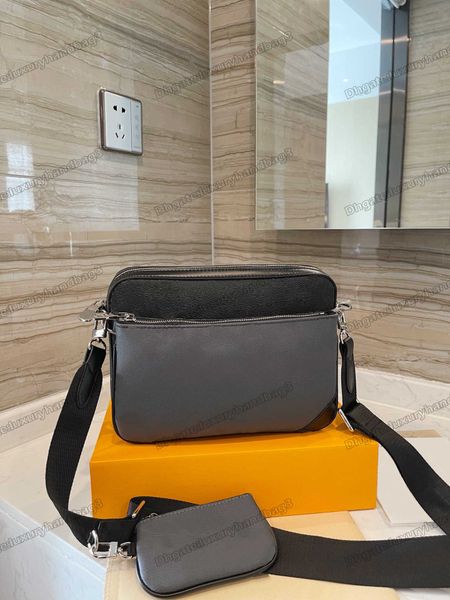 

district trio messenger cross body bag leather shoulder bags mans luxurys designers crossbody coin purse wallet hobos tote 3pcs sets m45320