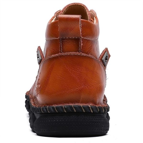 

zunyu new autumn winter leather comfortable motorcycle men footwear rubber ankle boots mens shoes size 3848 y200506, Black