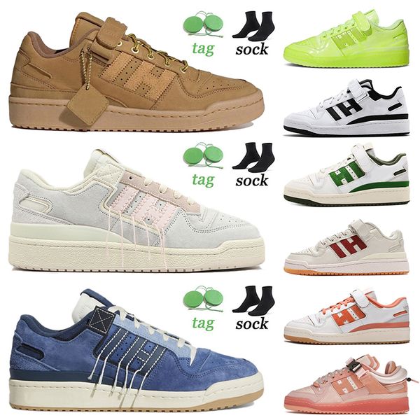 

2022 new forum low designer casual shoes mens atmos wheat bright blue dipped yellow fluorescent white crew green bad bunny pink easter egg m, Black