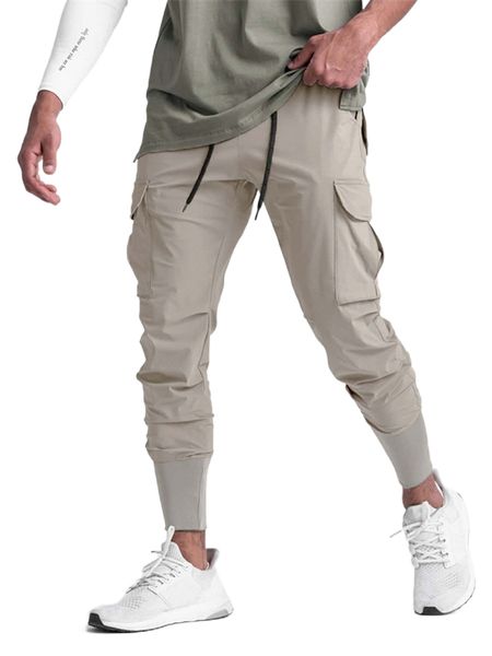 

men flap pocket drawstring waist pants g02a#, Black