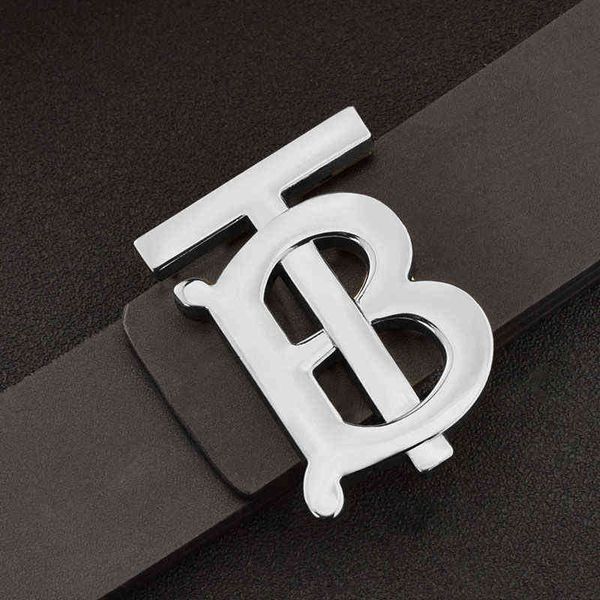 

cust 2020 new net red belt men's leather smooth buckle brand leisure b letter trouser fashion personality, Black;brown