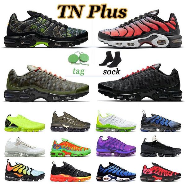 

tns designer basketball shoes original tn plus trainers men woman sneakers fly knit fresh mean green off bred moc knicks khaki white flynit