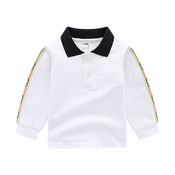 

Baby Boys T-shirts Turn-down Collar Autumn Kids Long Sleeve T-shirt Gentleman Style Children Cotton Casual Tops Tees Boy Shirts Child Clothes, Navy