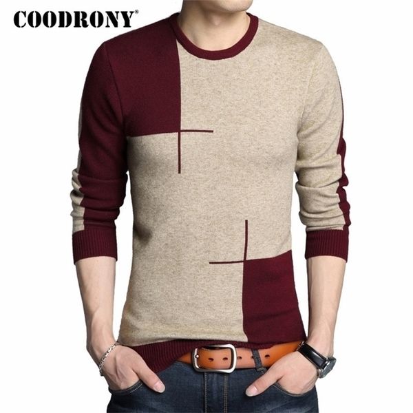 

coodrony winter arrivals thick warm sweaters o-neck wool sweater men brand clothing knitted cashmere pullover men 66203 201126, White;black
