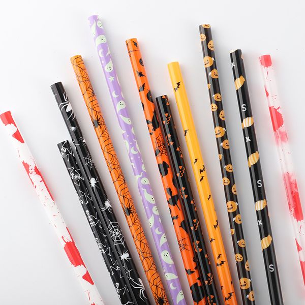 

9inches halloween pp straws wholesale blanks 50pcs pack christmas stright straw for 20oz 30oz tumblers domil106-1955
