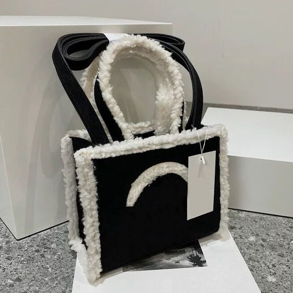 

womens fashion shopping the tote bag solid color leather shoulder bag 2022 cashmere high capacity luxury handbags for women crossbody bags w