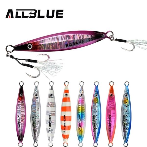 

allblue slower up z-light metal jig fishing lure slow cast jigging spoon 20g 30g 40g 60g artificial shore zinc alloy bait tackle 2280b