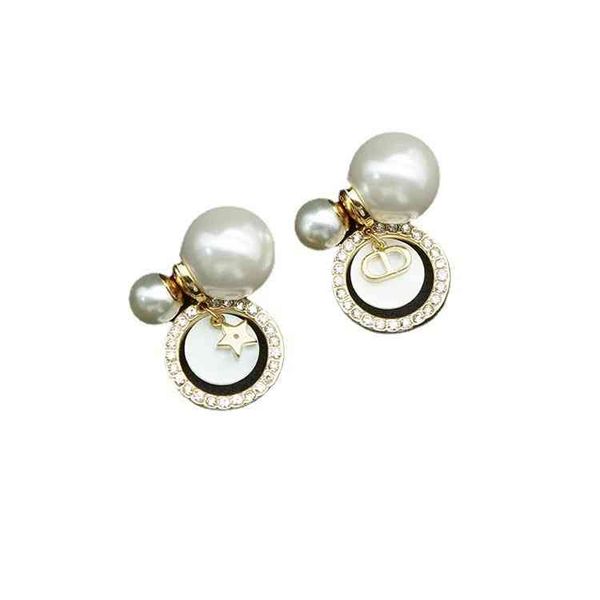 

new fritillaria earrings stars star pearl fritillaria earrings women's live jewelry, Black