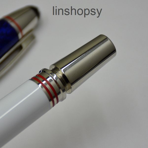 

great characters series special edition fountain pen luxury black carbon fibra blue roller ball ballpoint pens with jfk carving series fqi4, Blue;orange