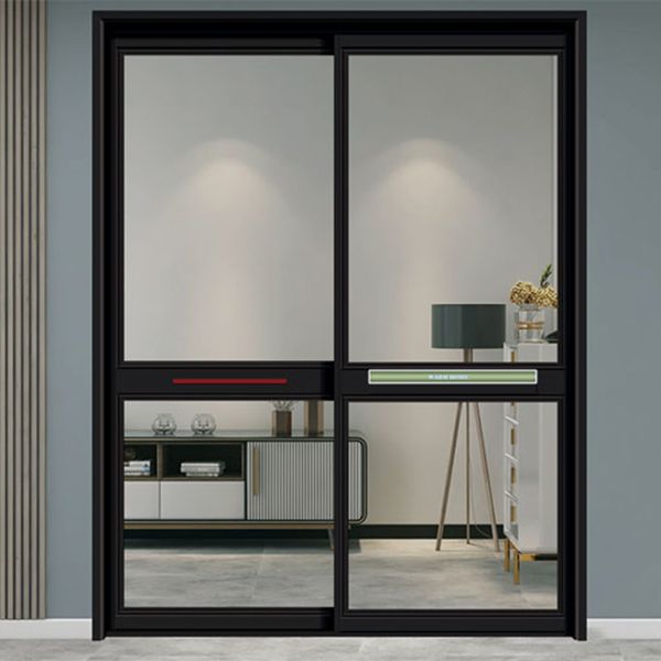

2022 new narrow edge sliding door tempered glass partition light luxury kitchen balcony aluminum alloy door customization