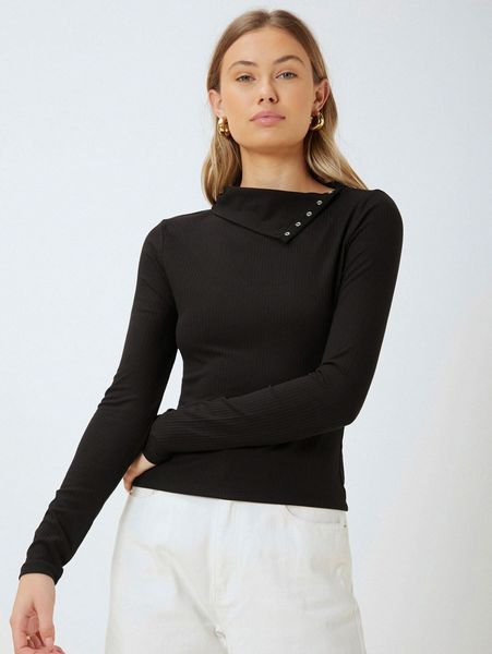 

motf eco recycled polyester asymmetrical neck t-shirt i8aa#, White