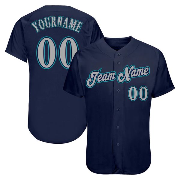 

custom navy gold-aqua 34213 authentic baseball jersey, Blue;black