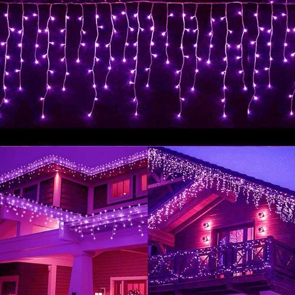 Струны соликовые рождественские огни наружные потолочные потолочные потолочные занавески 4m 0,4/0,5/0,6 м для рождества/год/свадьба прикомпенует светодиод