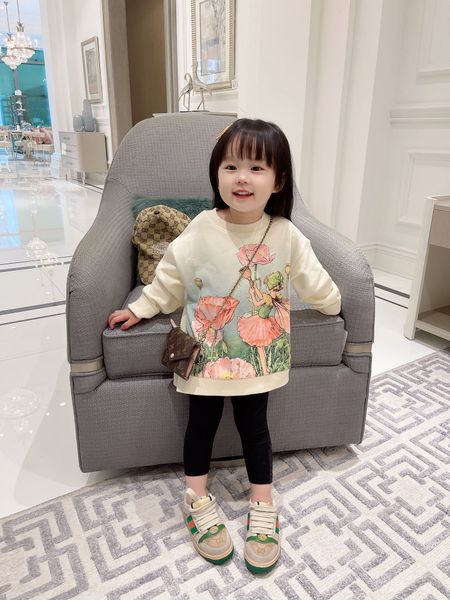

kids autumn winter fashion sweatshirts girls loose style shirt cotton casual long sleeve cartoon shirts spring jumper, Black