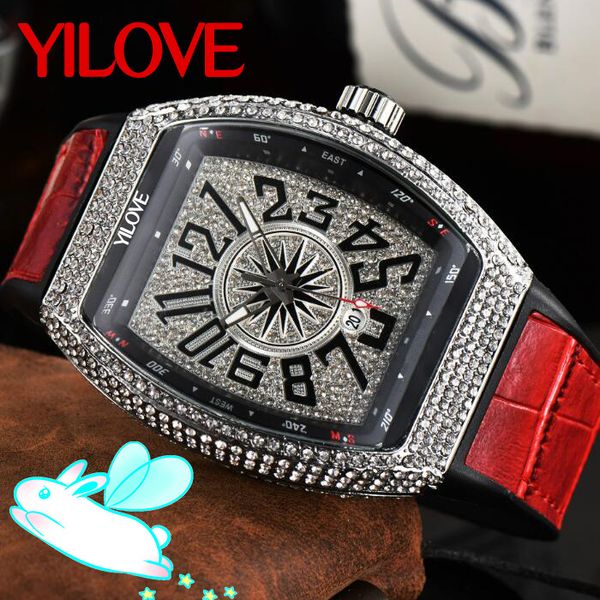 

43mm wine type trend fashion watch quartz trend analog movement clock calendar pentagram multifunctional chronograph digital wristwatch, Slivery;brown